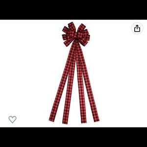 Plaid tree topper bow NWT